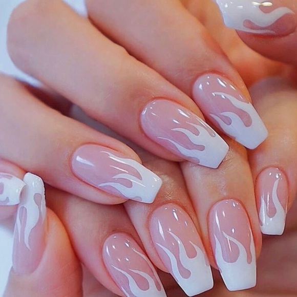 Unknown Other - SOLD 🔥 🆕 HOT FLAMES Light Pink Medium Press On Nails